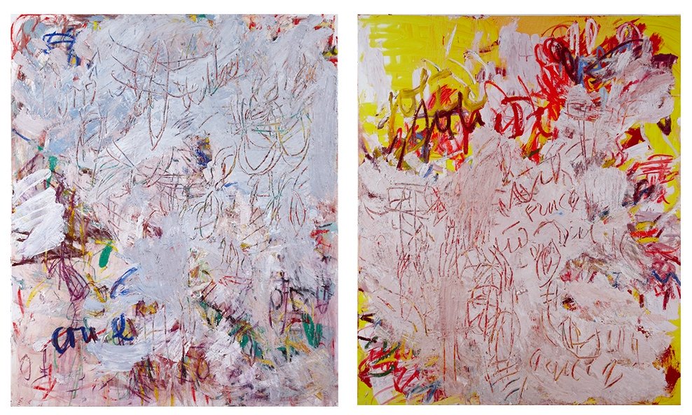 Aida Tomescu, 'Tierkreis 2009' and 'Anemone 2009' oil, pastel and oil pigment on linen 184 x 154 cm