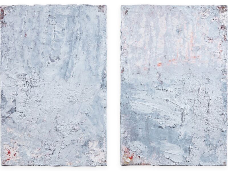 Argint III & IV, 2018, oil and silver pigment on Belgian linen, 60 x 40cm ea.