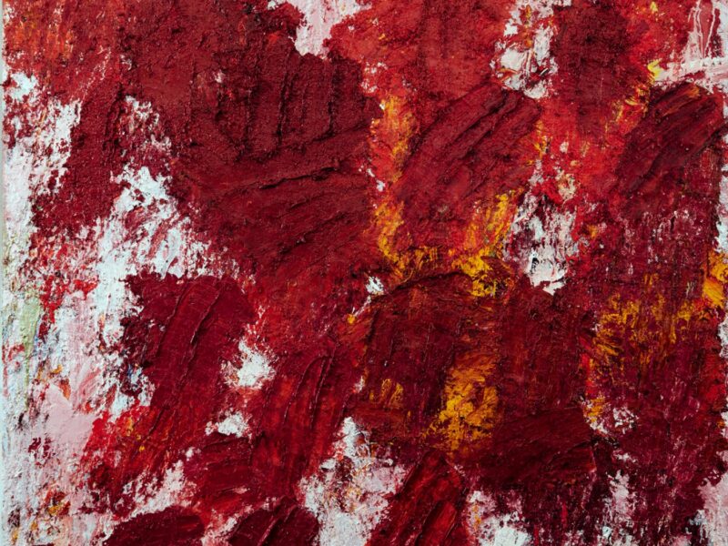 In a carpet made of water, in a carpet made of earth, 2017, oil, silver and gold pigment on Belgian linen, 184 x 154cm