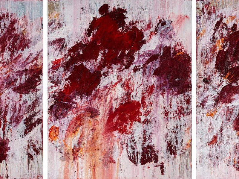 In The Crown of Broken April, 2020, oil on Belgian linen, 190 x 460cm