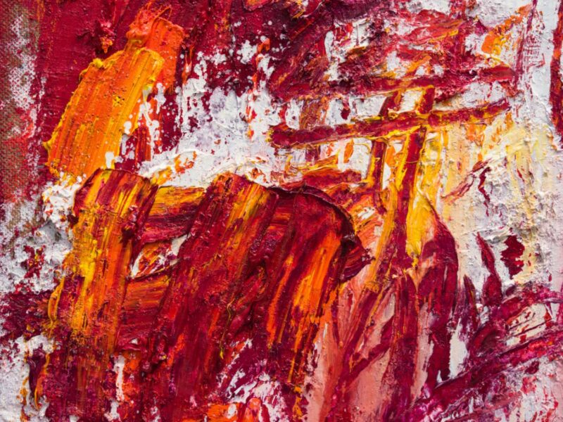 Folded in Three (detail), 2022, oil on Belgian linen, 190 x 460cm