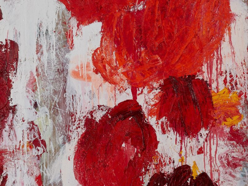 The ear in the river and the prayer in the stone (detail), 2022, oil on Belgian linen, 206 x 480cm