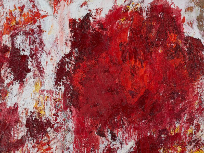 The ear in the river and the prayer in the stone II (detail), 2022, oil on Belgian linen, 206 x 480cm