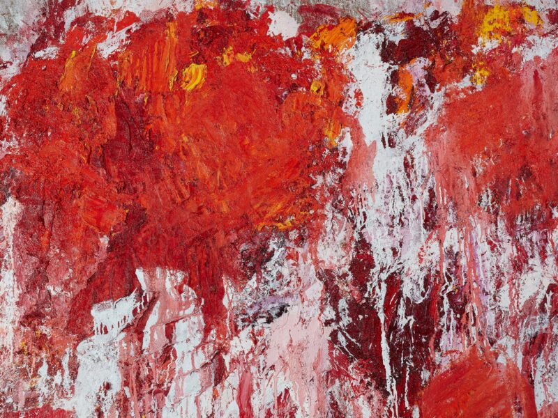 The ear in the river and the prayer in the stone II (detail), 2022, oil on Belgian linen, 206 x 480cm