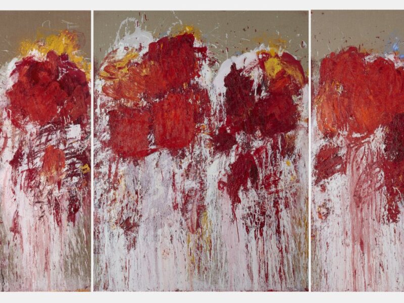 The ear in the river and the prayer in the stone III, 2022, triptych, 200 x 460cm, oil on Belgian linen