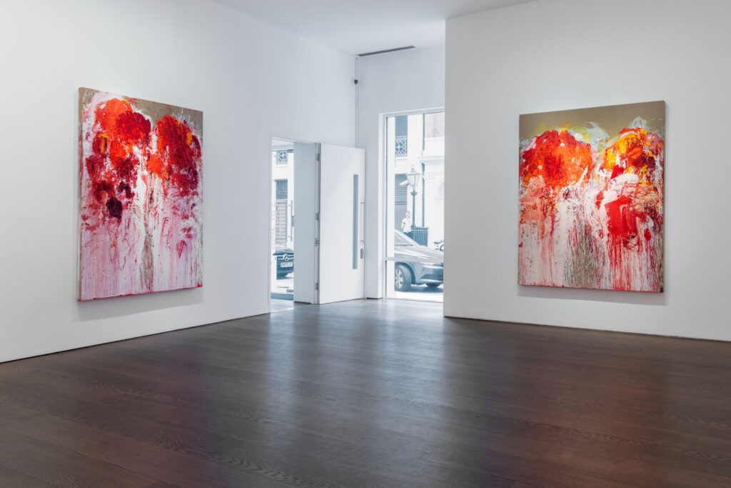 Aida Tomescu, ‘With the Crimson word’, Installation view, Flowers Gallery, London, 2023